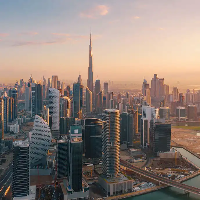 Dubai skyline representing AI platform operations and market presence in the United Arab Emirates